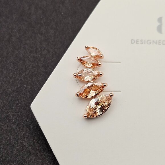 Bomb Party RBP4485 "Follow My Lead" Smokey Topaz Cubic Zirconia Earrings - Picture 2 of 5